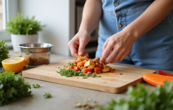 Osoba przygotowująca zdrowy posiłek