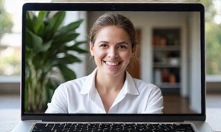 Laptop z wideokonferencją z nutricjologiem